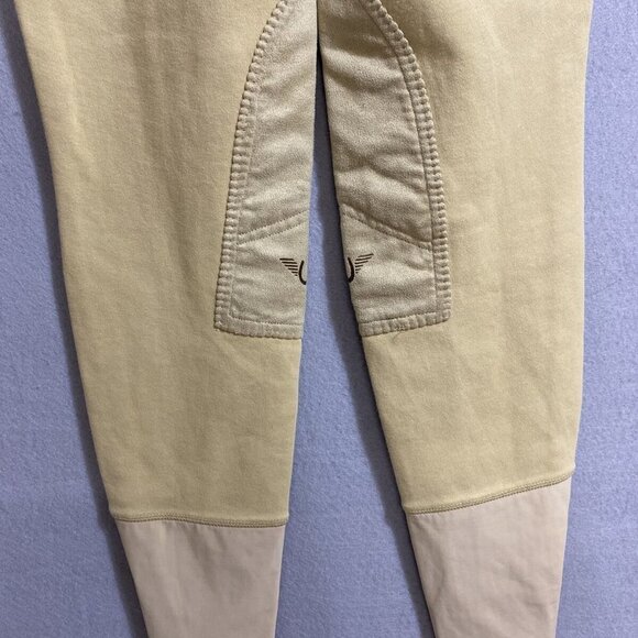 Tuff Rider  Tailored Riding Pants Jodhpurs Equestrian Knee Patch Beige Size 28 - Picture 6 of 8